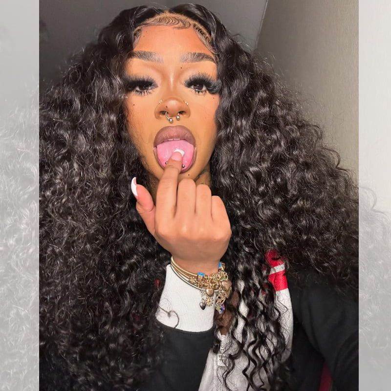 SWAY Natural Black Water Wave 13x4 Lace Front Virgin Human Hair Wigs