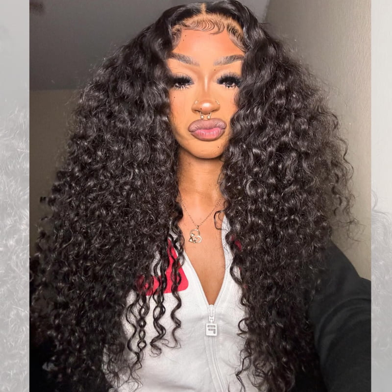 SWAY Natural Black Water Wave 13x4 Lace Front Virgin Human Hair Wigs
