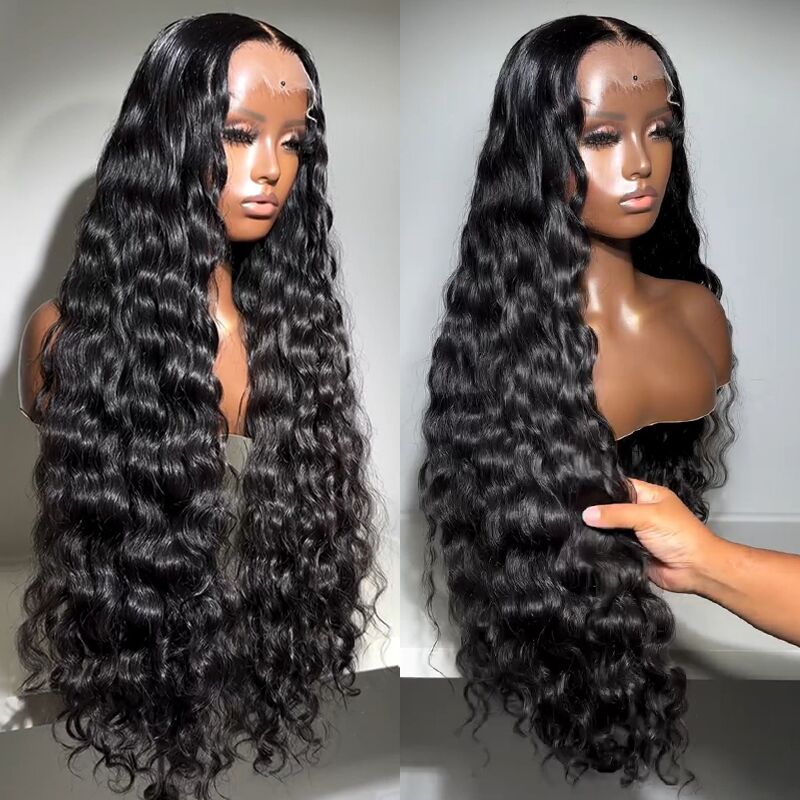 SWAY Natural Loose Water Wave Curls 250 300 Density 13x4 Lace Front Human Hair Wigs