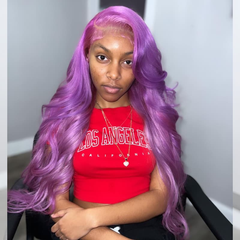 SWAY Pinkish Lavender Purple 13x4 HD Lace Front Virgin Human Wig