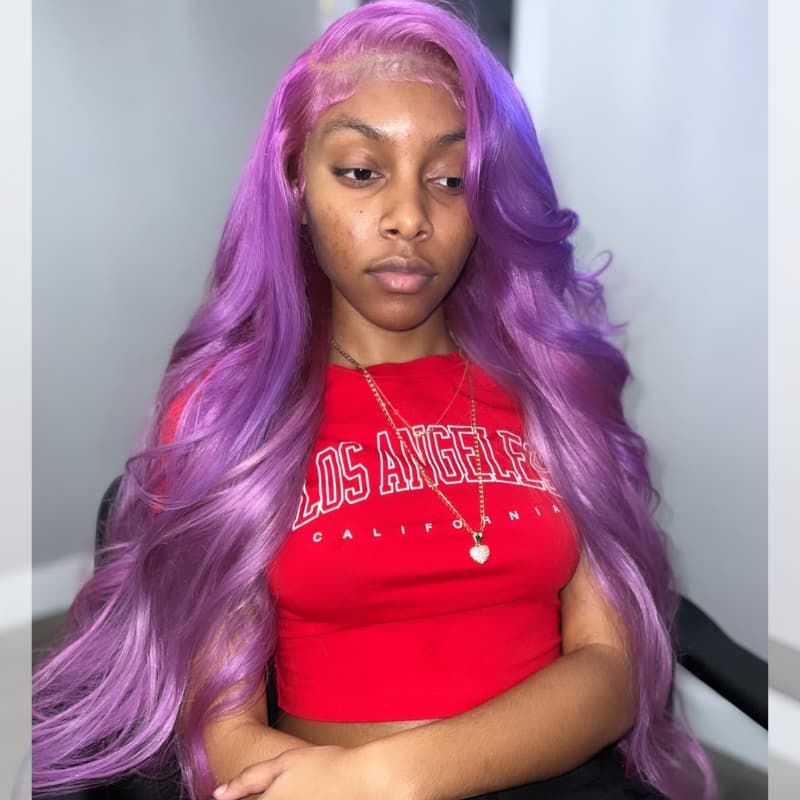 SWAY Pinkish Lavender Purple 13x4 HD Lace Front Virgin Human Wig