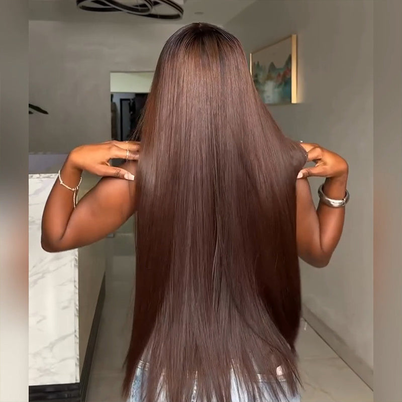 Pelucas de cabello humano SWAY rubio miel con reflejos marrones, 13x4 HD, con encaje frontal