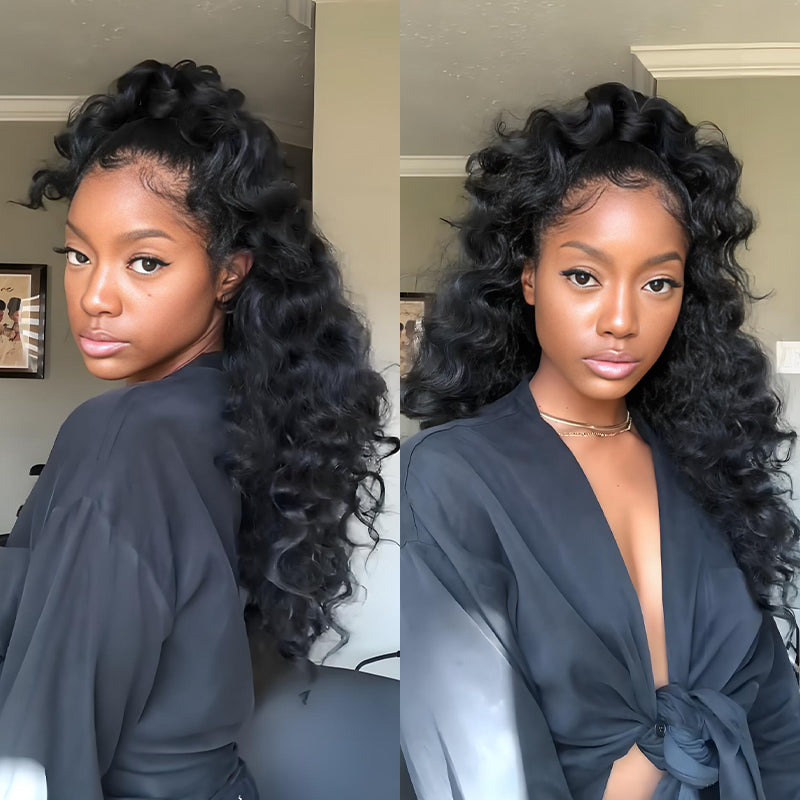 SWAY Voluminous Glam Loose Deep Wave 13x4 Lace Front Human Hair Wig 250 300 Density