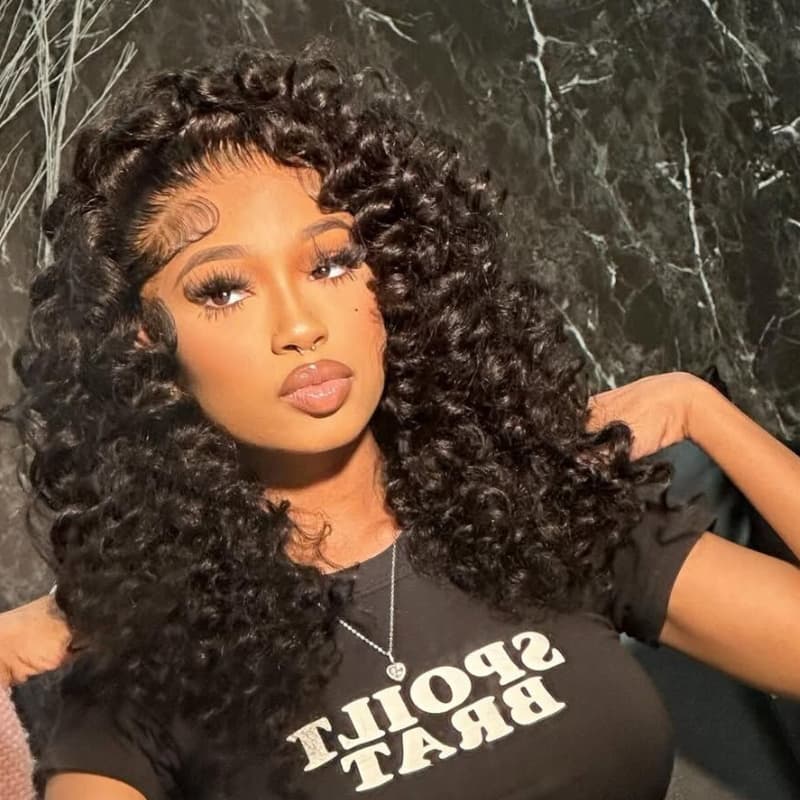 SWAY Voluminous Tight Curly 13x4 Lace Front Human Hair Wig 250 300 Density