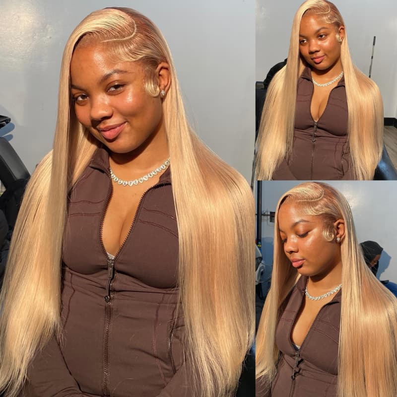 SWAY Strawberry Golden Honey Blonde 13x4 Lace Front Human Hair Wigs 200 Density