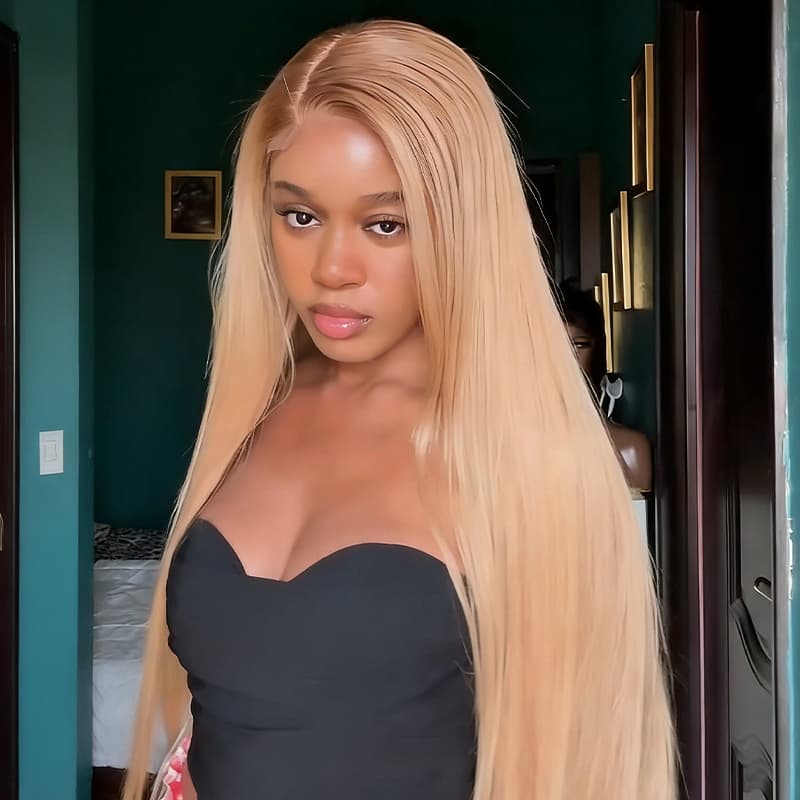 SWAY Strawberry Honey Blonde Bone Straight 13x4 Lace Front Remy Human Hair Wigs