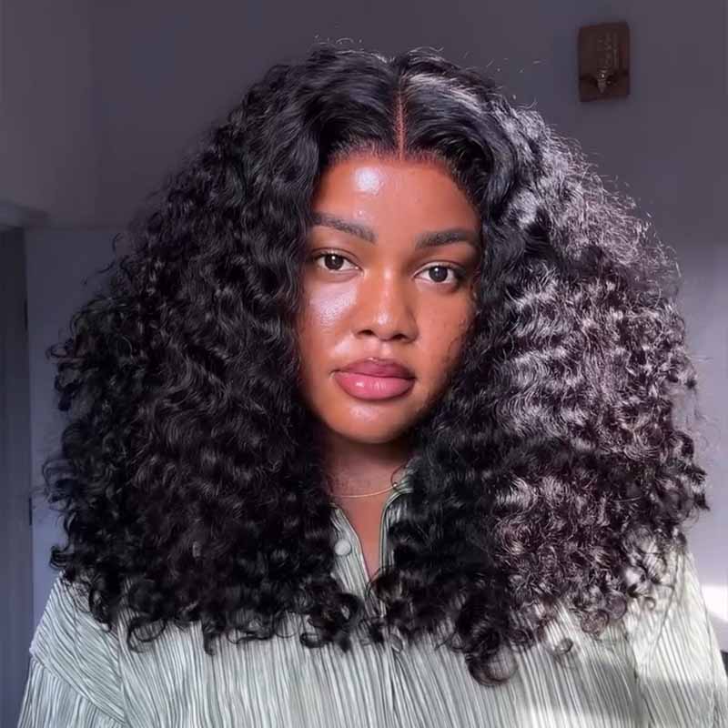 SWAY Tight Coily Kinky Curly Short Bob 13x4 Lace Frontal Human Hair Wigs