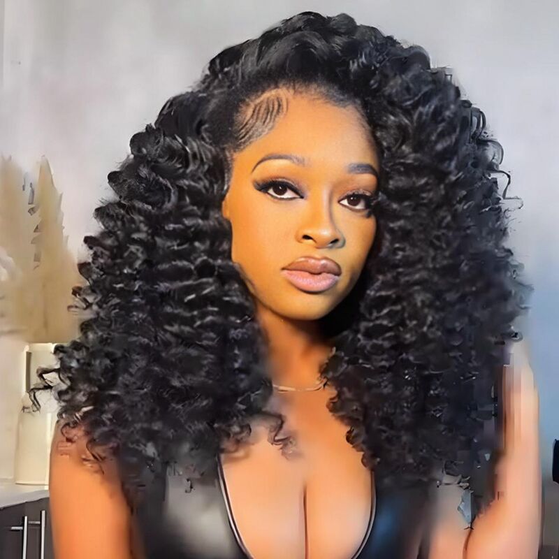 SWAY Tight Round Spiral Curls 13x4 Lace Front Human Hair Wig 250 300 Density
