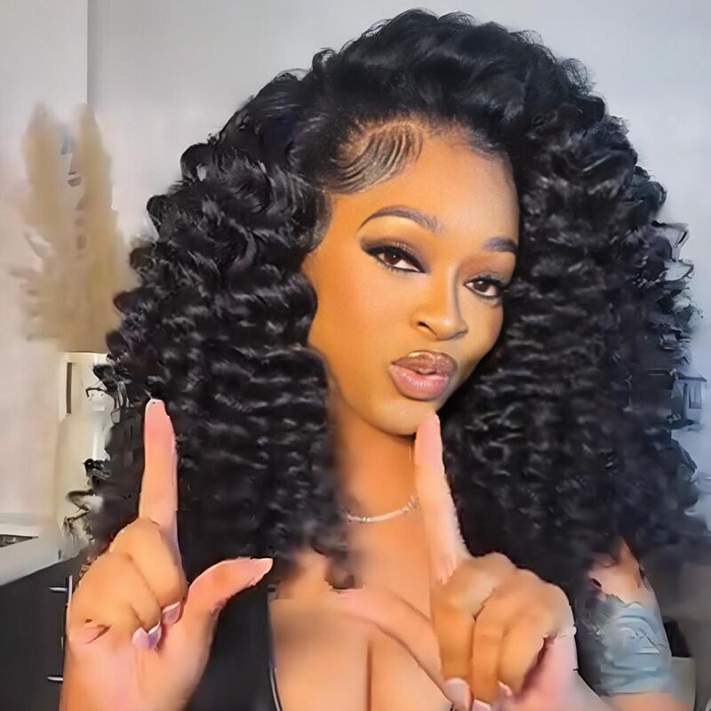 SWAY Tight Round Spiral Curls 13x4 Lace Front Human Hair Wig 250 300 Density