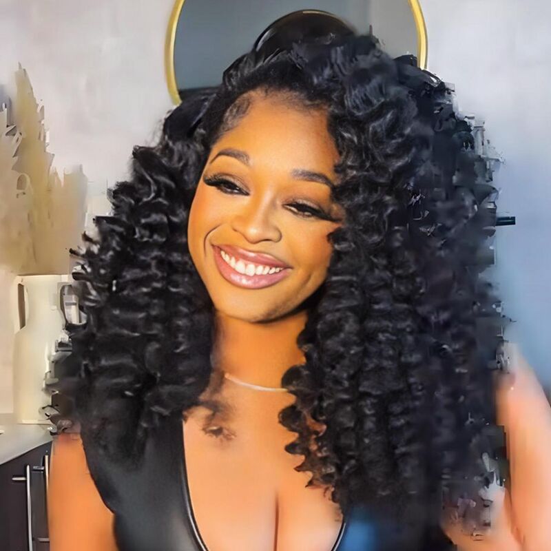 SWAY Tight Round Spiral Curls 13x4 Lace Front Human Hair Wig 250 300 Density