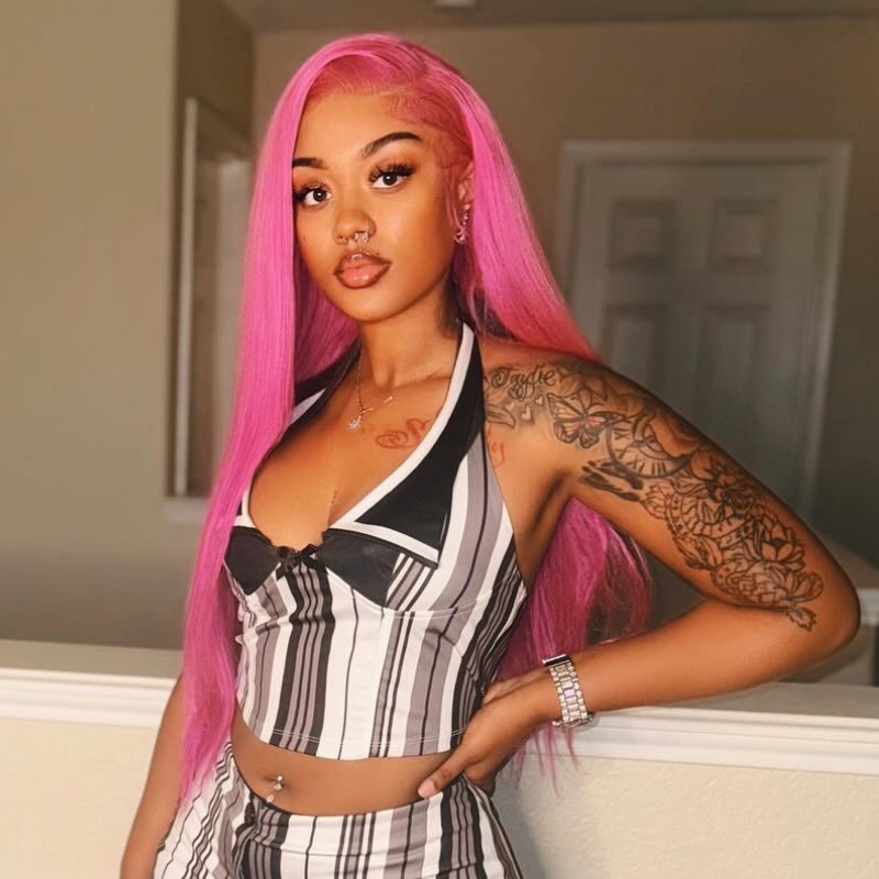 SWAY Vibrant Magenta Purple Pink 13x4 Lace Front Human Hair Wigs