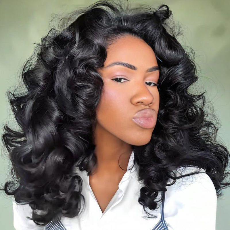SWAY Voluminous Full Body Bouncy Curls 13x4 Lace Front Human Hair Wig