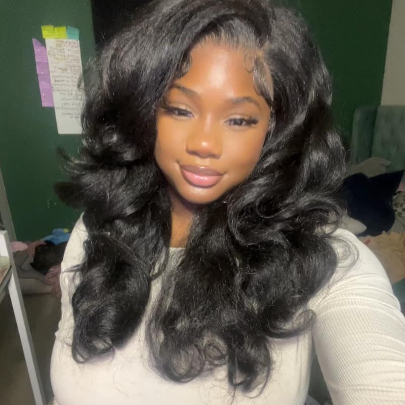 SWAY Yaki Natural Loose Wave 13x4 Lace Front Human Hair Wig 300 Density