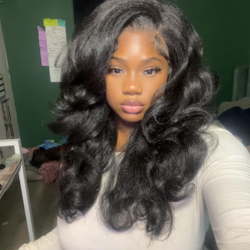 SWAY Yaki Natural Loose Wave 13x4 Lace Front Human Hair Wig 300 Density