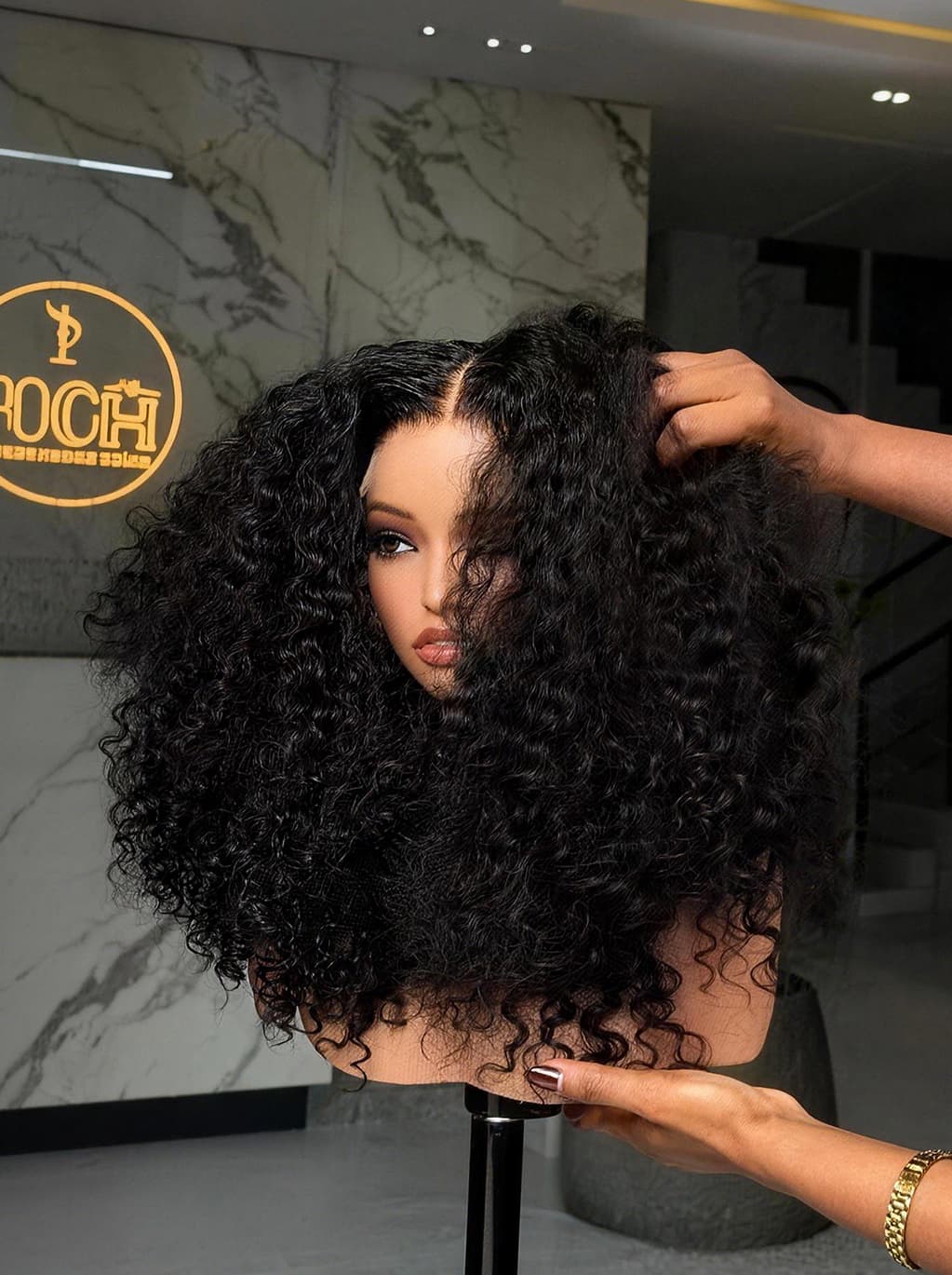 SWAY 250 300 Density Copper Auburn Brown Deep Curly Bob 13x4 Lace Front Human Hair Wig