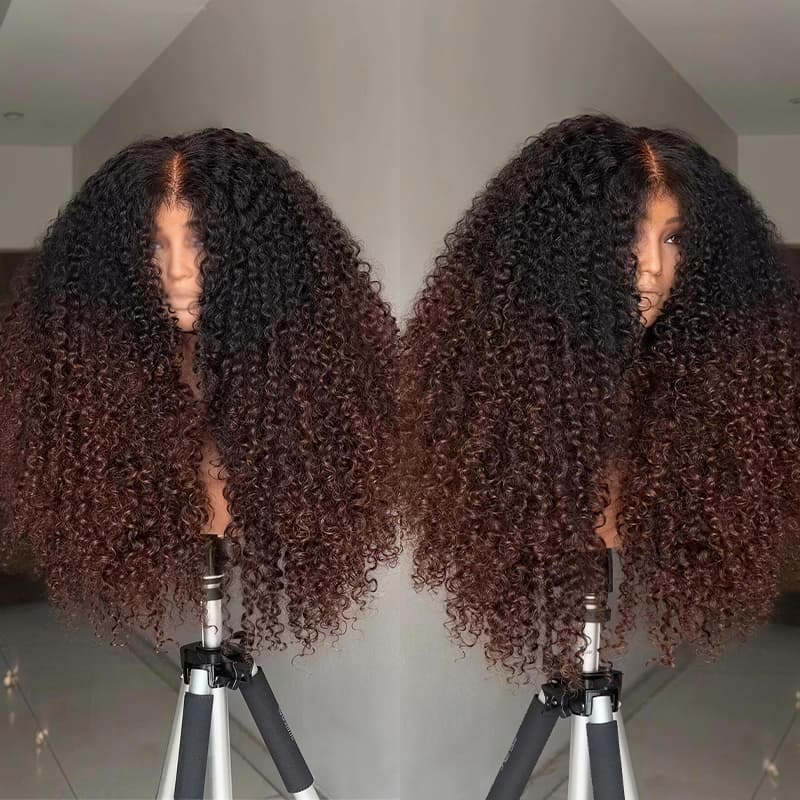 Pelucas de cabello humano SWAY rubio miel con reflejos marrones, 13x4 HD, con encaje frontal 