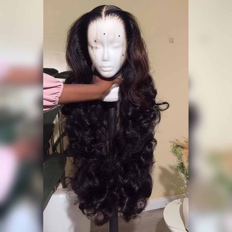 SWAY 250 300 Density Glam Deep Loose Curls 13x4 Lace Front Virgin Human Hair Wig