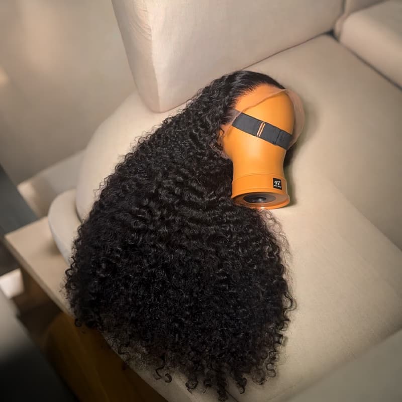 SWAY 250 300 Density Jerry Kinky Curly 13x4 Lace Front Virgin Human Hair Wig