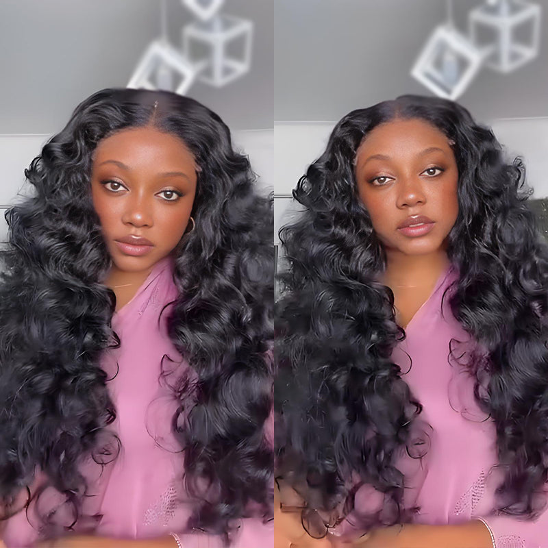 SWAY 250 Density Loose Body Wave Curls 13x4 Lace Front Human Hair Wigs