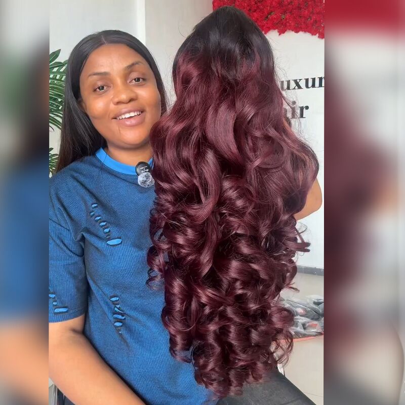 SWAY 250 Density Loose Body Wave Curls 13x4 Lace Front Virgin Human Hair Wigs