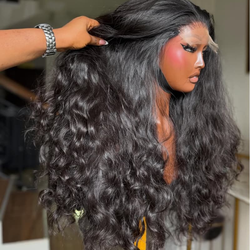 SWAY 300 400 Density Thick Full Loose Deep Wave Spiral Curly 13x4 Lace Front Human Hair Wig