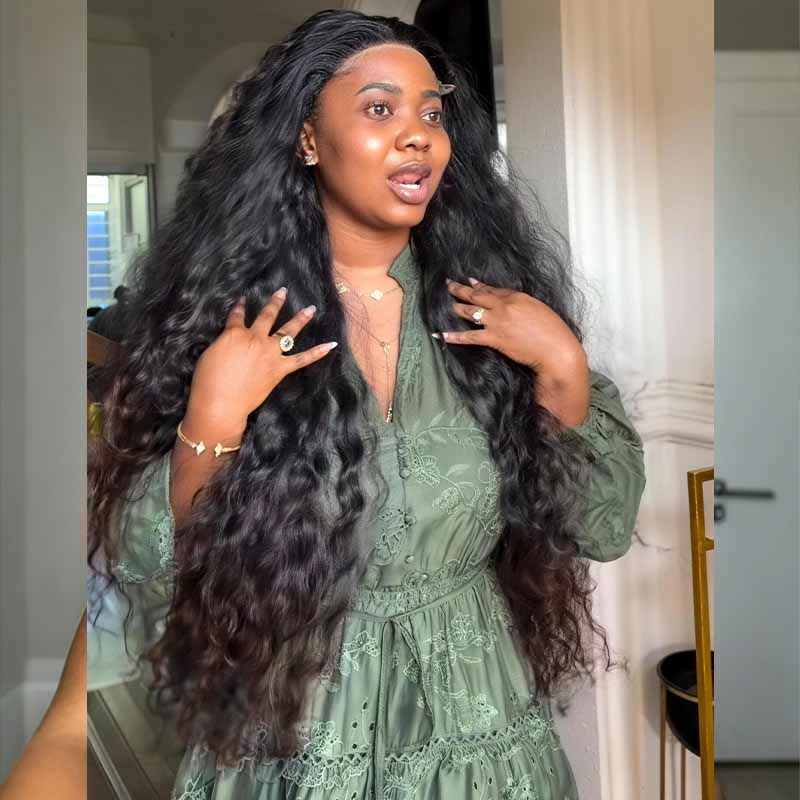 SWAY 300 400 Density Water Wave 13x4 Lace Front Virgin Human Hair Wig