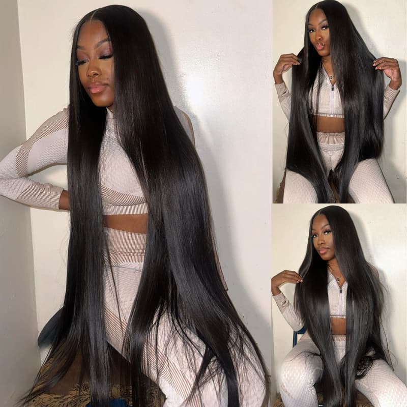 SWAY 30 32 34 36 38 40 42 inch Red Brown Blonde Highlights 13x4 Lace Front Human Hair Wigs