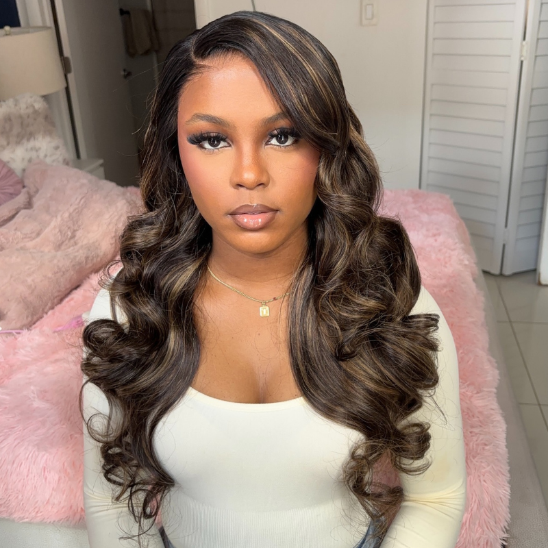 Pelucas de cabello humano ondulado con encaje frontal SWAY, color gris, densidad 200, 13x4 