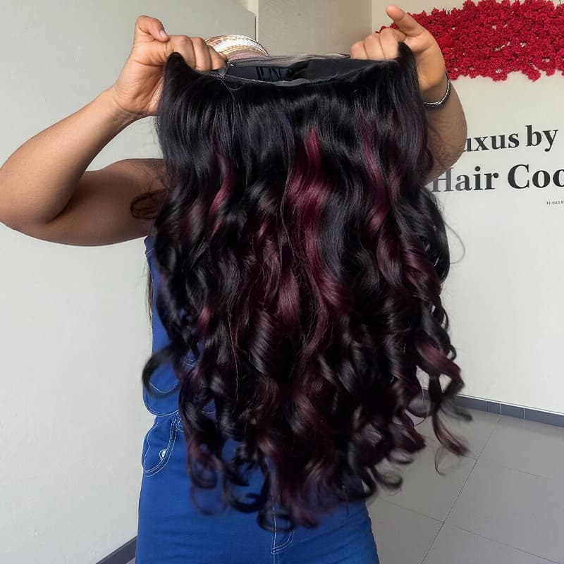 Pelucas de cabello humano SWAY rubio miel con reflejos marrones, 13x4 HD, con encaje frontal 