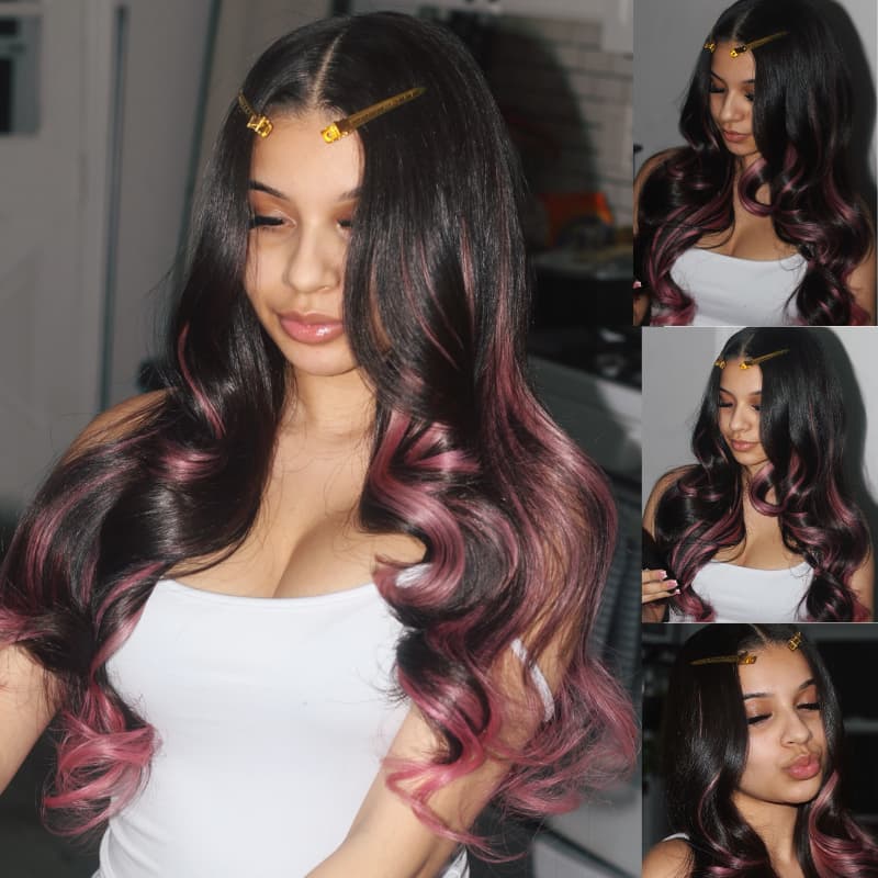 Pelucas de cabello humano ondulado con encaje frontal SWAY, color gris, densidad 200, 13x4 