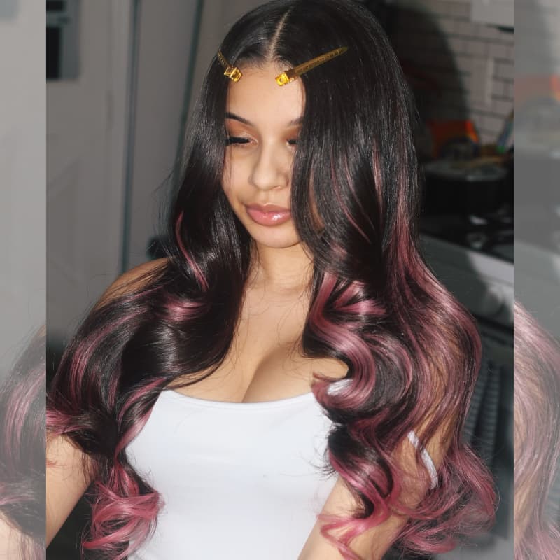 Pelucas de cabello humano ondulado con encaje frontal SWAY, color gris, densidad 200, 13x4 
