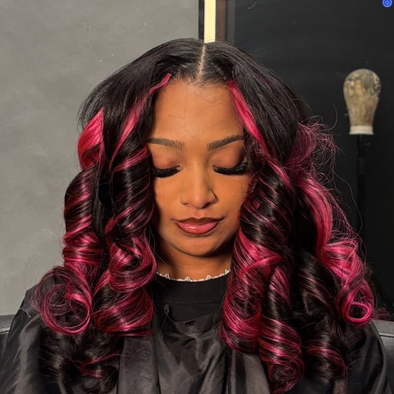 Pelucas de cabello humano ondulado con encaje frontal SWAY, color gris, densidad 200, 13x4 