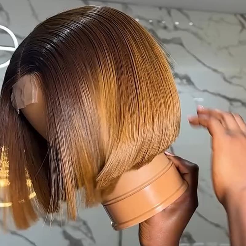 SWAY Chic Short Brown Pixie Cut Bob Wigs Mature Women Easy-to-style Straight Hair