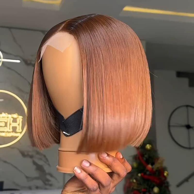 SWAY Chic Short Brown Pixie Cut Bob Wigs Mature Women Easy-to-style Straight Hair