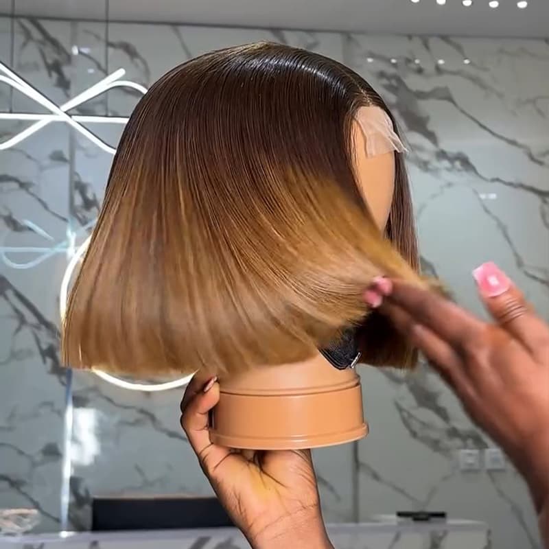 SWAY Chic Short Brown Pixie Cut Bob Wigs Mature Women Easy-to-style Straight Hair