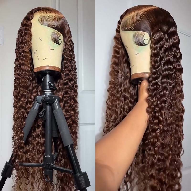 Pelucas de cabello humano SWAY rubio miel con reflejos marrones, 13x4 HD, con encaje frontal 