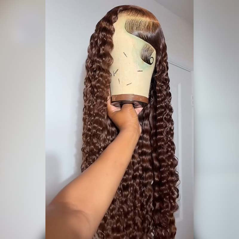 Pelucas de cabello humano SWAY rubio miel con reflejos marrones, 13x4 HD, con encaje frontal 