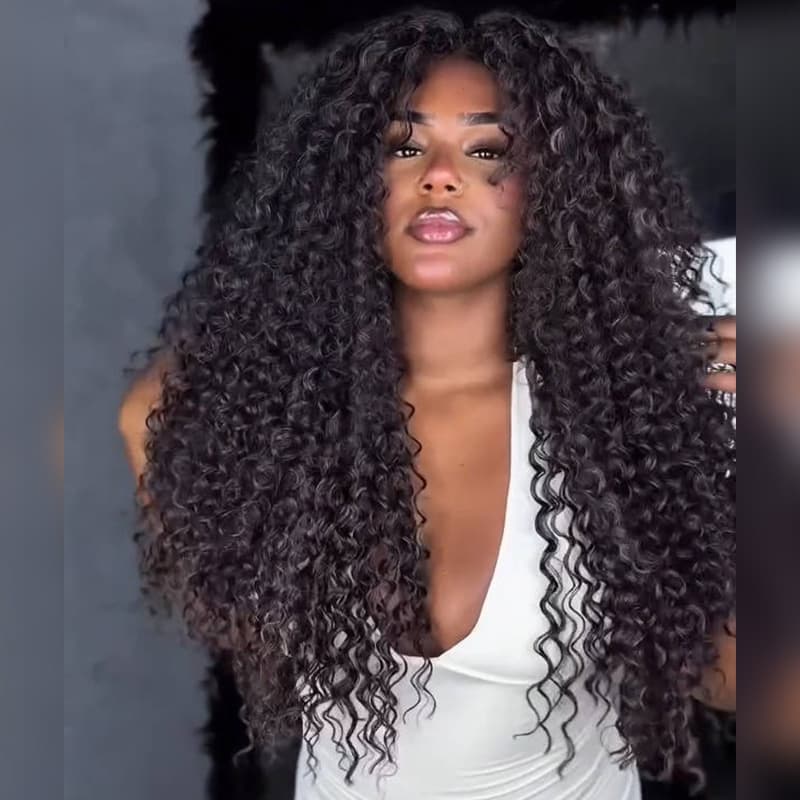 SWAY Coily Kinky Curly 250 300 Density 13x4 Lace Front Human Hair Wigs
