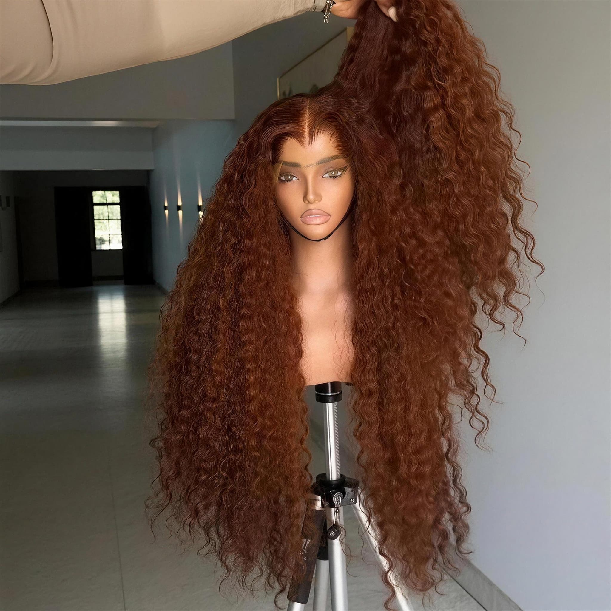 Pelucas de cabello humano SWAY rubio miel con reflejos marrones, 13x4 HD, con encaje frontal 