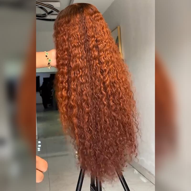 Pelucas de cabello humano SWAY rubio miel con reflejos marrones, 13x4 HD, con encaje frontal 