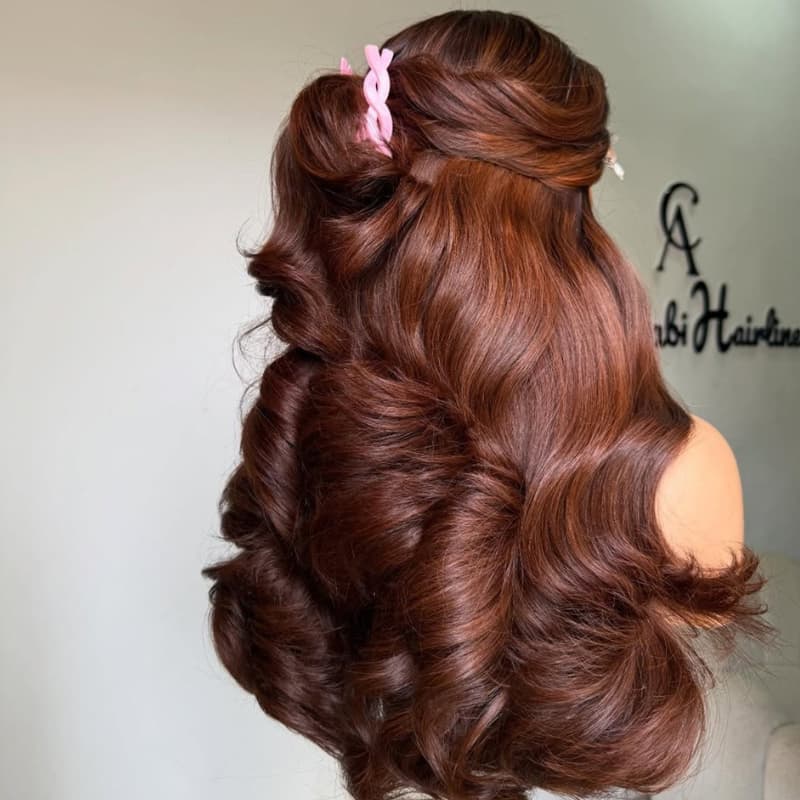 SWAY Copper Chestnut Reddish Brown 13X4 Lace Front Human Hair Wigs 250 300 Density