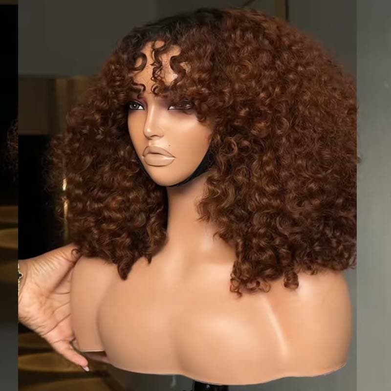Pelucas de cabello humano Remy con encaje frontal de 13x4 y rizos sueltos de densidad 250-300 de SWAY 