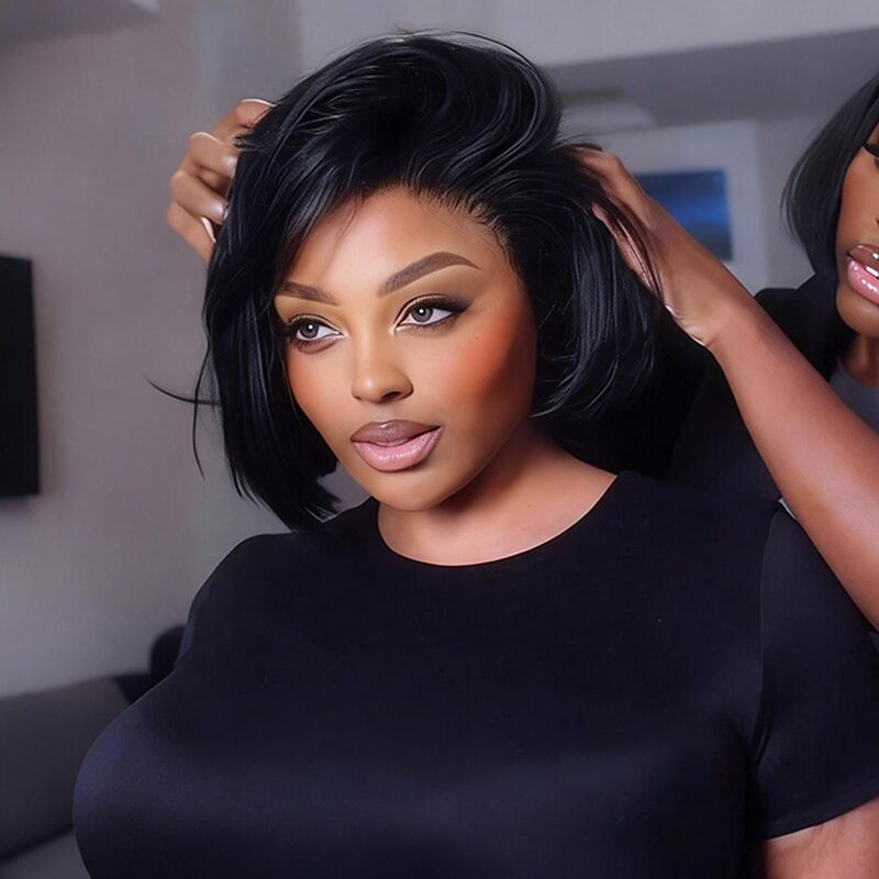 Pelucas de cabello humano Remy con encaje frontal de 13x4 y rizos sueltos de densidad 250-300 de SWAY 