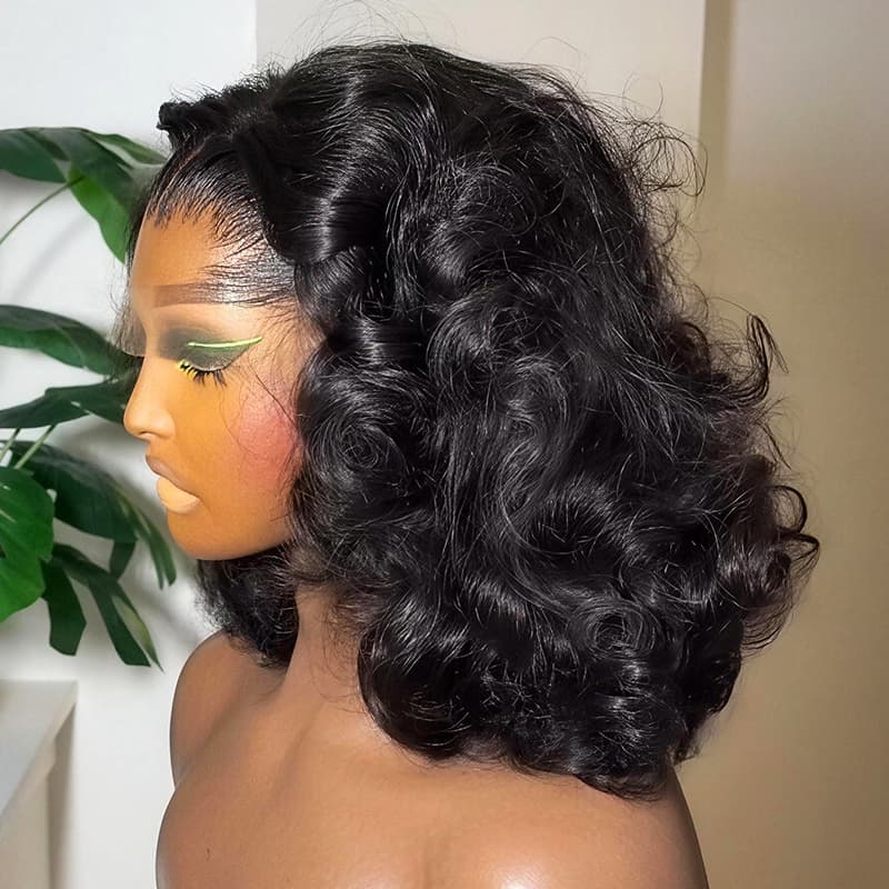 Pelucas de cabello humano Remy con encaje frontal de 13x4 y rizos sueltos de densidad 250-300 de SWAY 