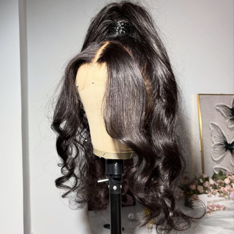 SWAY Full Lace Free Part Anywhere Updo Ponytails Buns Friendly Wavy Human Hair Wigs