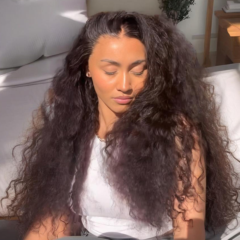 SWAY Full Lace Frontal Free Part Anywhere Natural Scalp Water Wave Human Hair Wigs