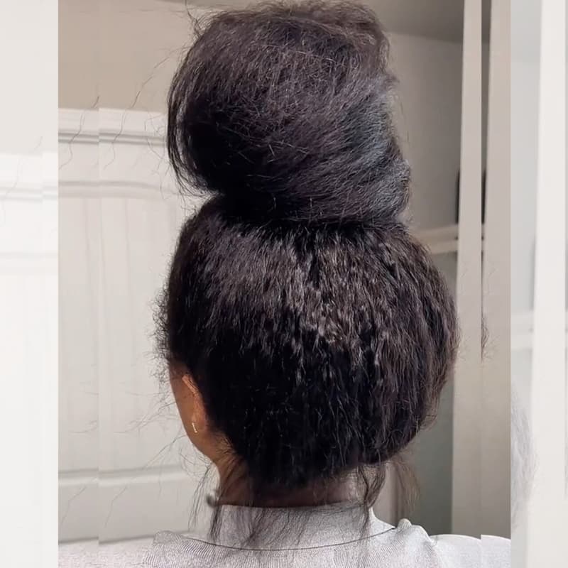 SWAY Full Lace Ventilated Airy Updo Buns All-Style Friendly Yaki Human Hair Wigs