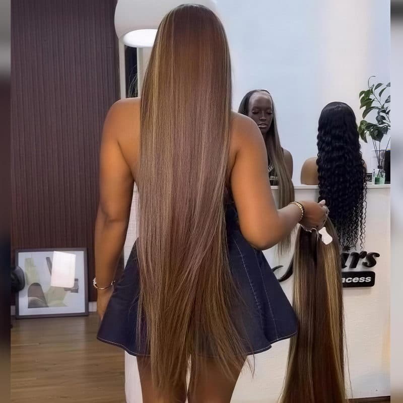 Pelucas de cabello humano con encaje frontal HD de 13x4 de largo, 30, 32, 34, 36, 38, 40 y 42 pulgadas de SWAY 