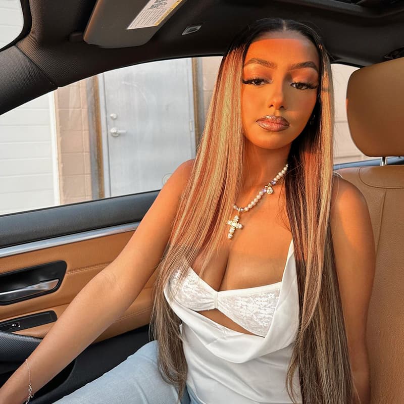 SWAY Honey Brown Highlight 13x4 Lace Front Virgin Human Hair Wigs 200 Density