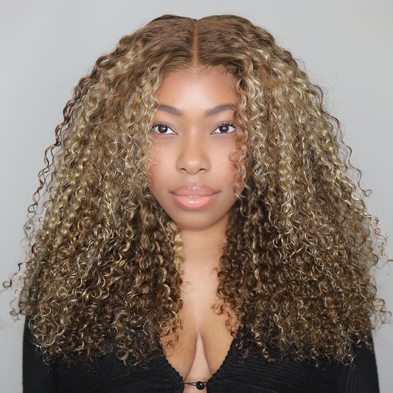SWAY Honey Brown Highlight 13x4 Lace Front Virgin Human Hair Wigs 200 Density